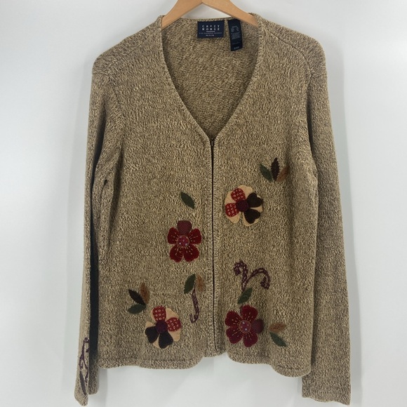 Liz Claiborne Sweaters - Crazy Horse Liz Clairborne silk blend cardigan cottage core embroidered sweater